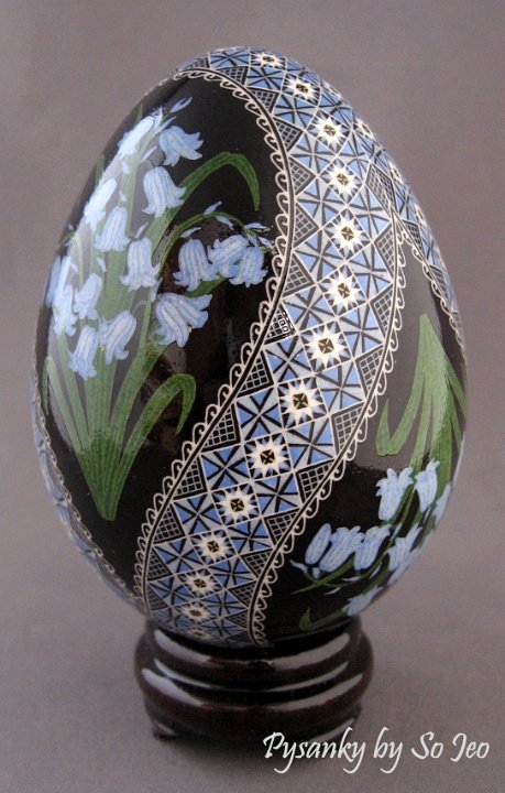 Bluebells Pysanky Ukrainian Easter Egg by So Jeo